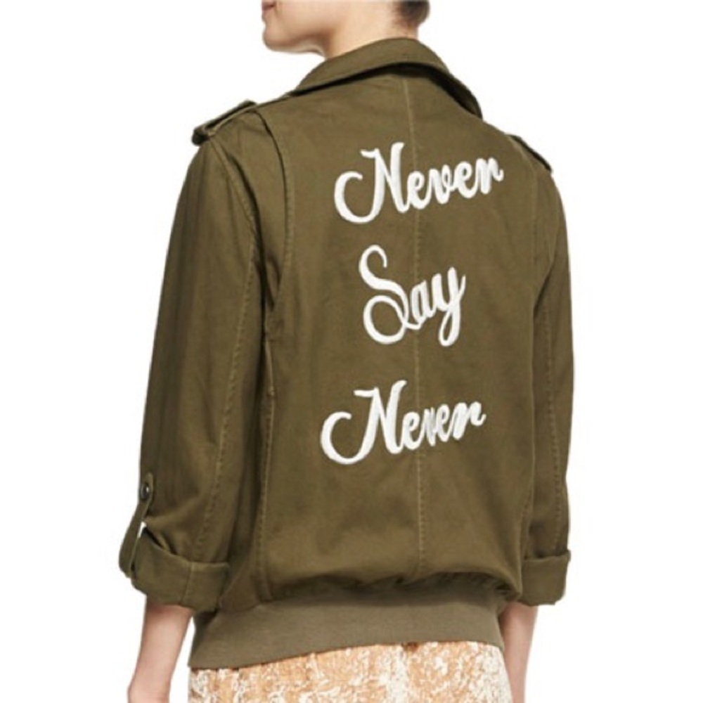 Alice + Olivia Embroidered Army Jacket M